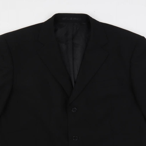 k j Mens Black Polyester Jacket Suit Jacket Size 42 Regular