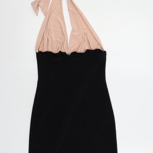 Gypsy Girl Womens Black Polyester Bodycon Size 10 Halter Tie - Backless