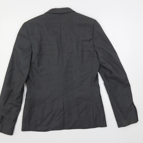 Topman Mens Grey Wool Jacket Suit Jacket Size 38 Regular