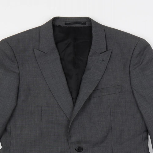 Topman Mens Grey Wool Jacket Suit Jacket Size 38 Regular