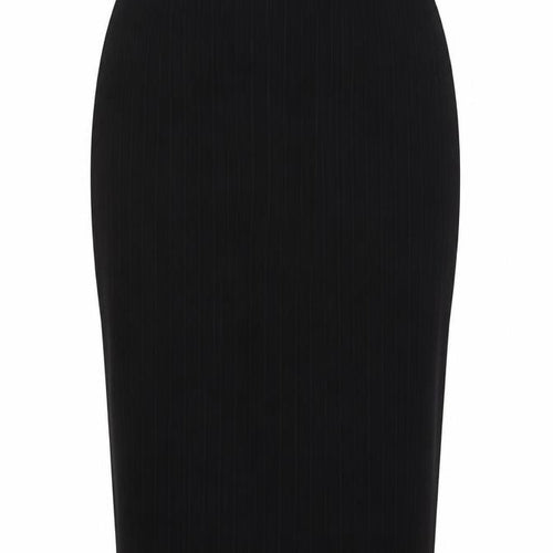 New Look Womens Black Polyester Straight & Pencil Skirt Size 6 Zip - Ribbed