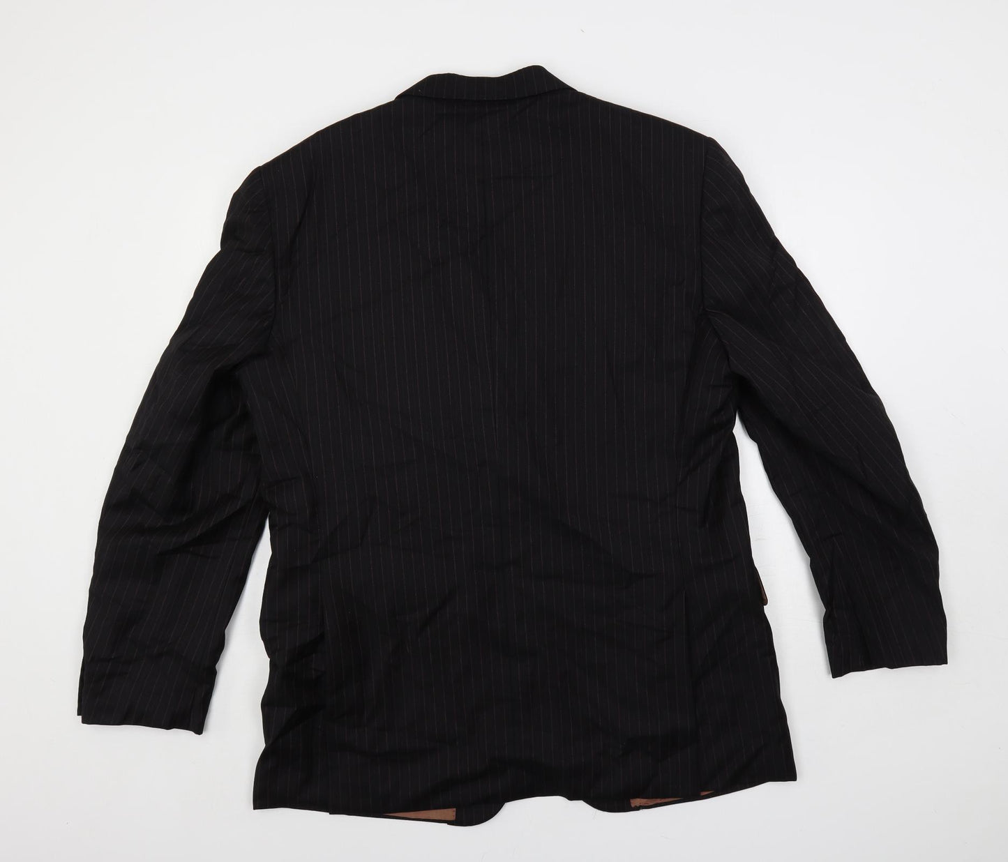 Pal Zileri Mens Black Striped Wool Jacket Suit Jacket Size 46 Regular