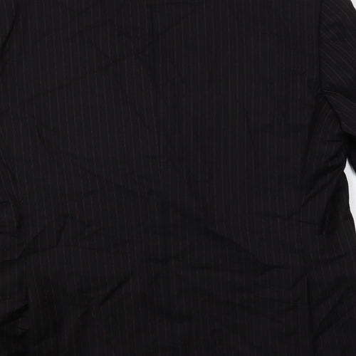 Pal Zileri Mens Black Striped Wool Jacket Suit Jacket Size 46 Regular