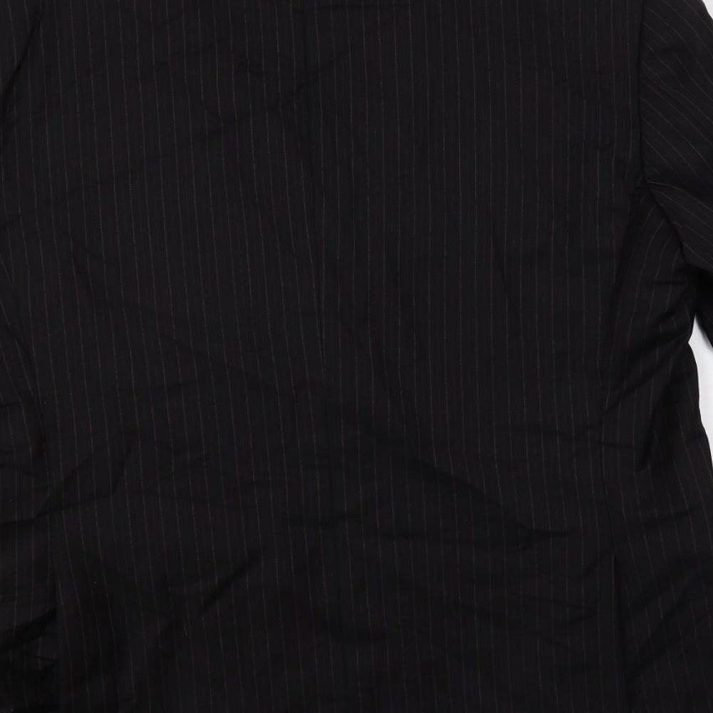 Pal Zileri Mens Black Striped Wool Jacket Suit Jacket Size 46 Regular