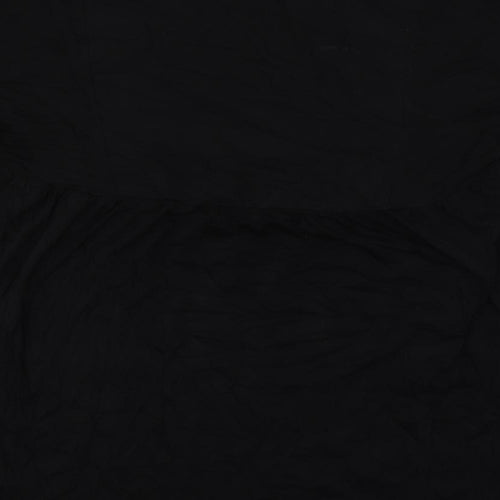 Zara Womens Black Cotton Trapeze & Swing Size M V-Neck Pullover