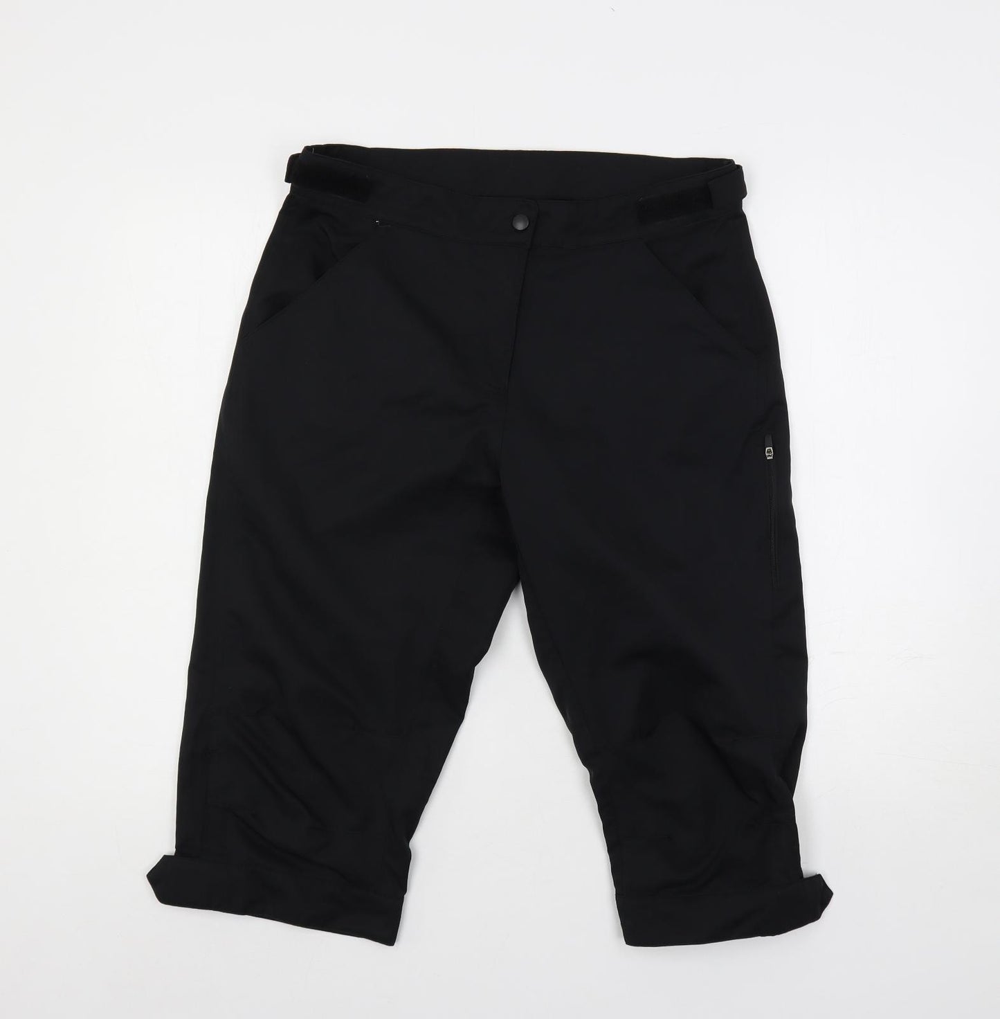 Mountain Warehouse Womens Black Polyester Skimmer Shorts Size 12 L18 in Regular Snap - Logo