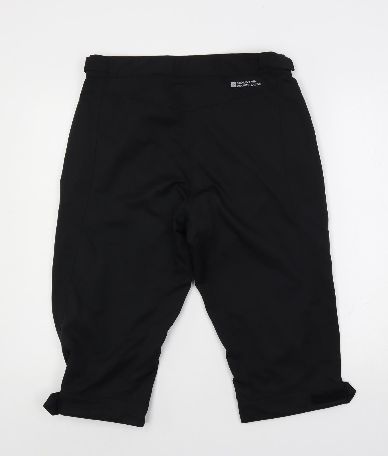 Mountain Warehouse Womens Black Polyester Skimmer Shorts Size 12 L18 in Regular Snap - Logo