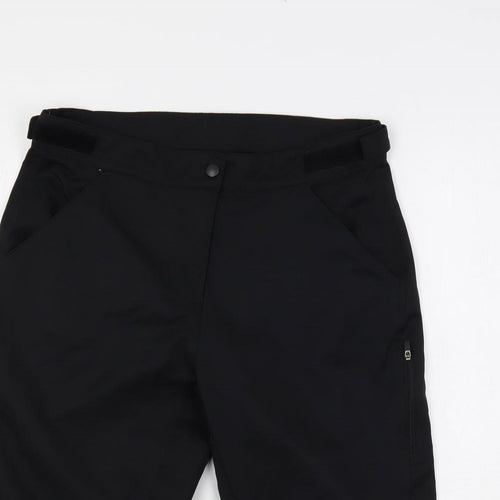 Mountain Warehouse Womens Black Polyester Skimmer Shorts Size 12 L18 in Regular Snap - Logo