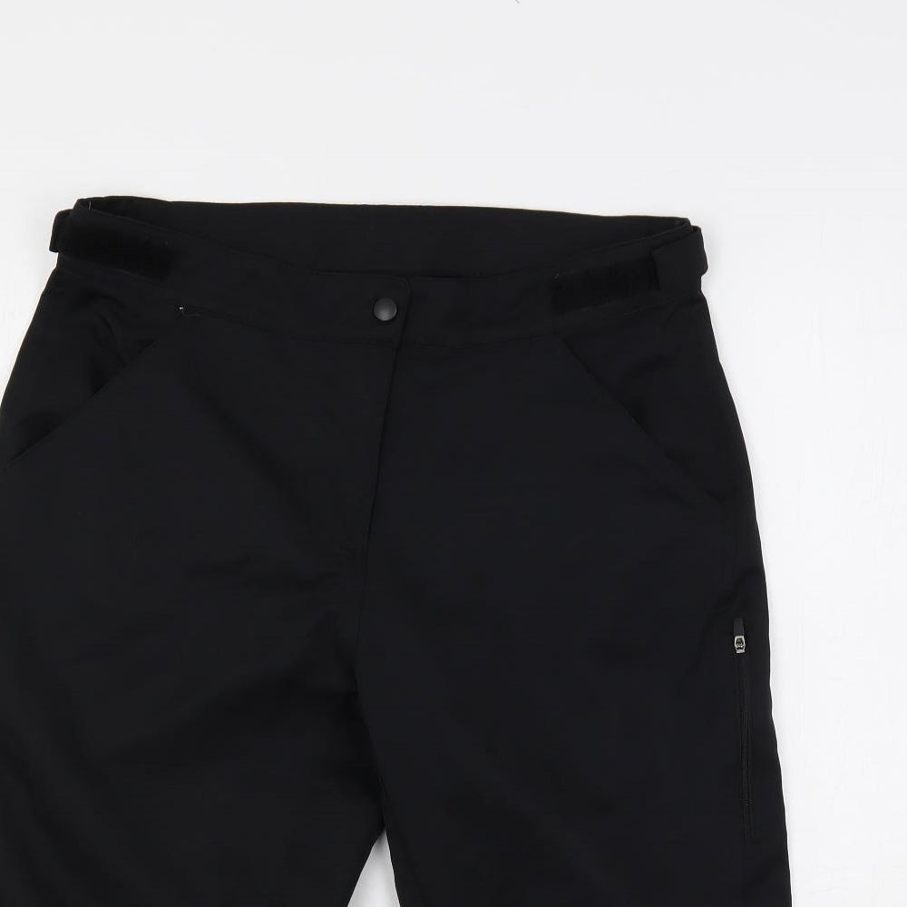 Mountain Warehouse Womens Black Polyester Skimmer Shorts Size 12 L18 in Regular Snap - Logo