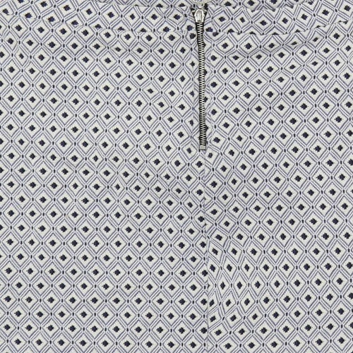 Miss Selfridge Womens Blue Geometric Polyester Mini Skirt Size 8 Zip