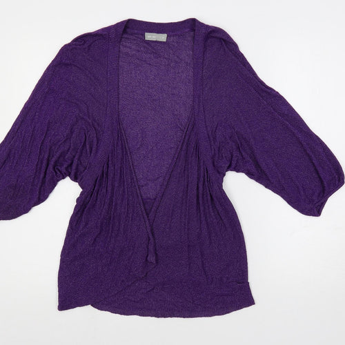 Per Una Womens Purple V-Neck Viscose Cardigan Jumper Size 12 - Open