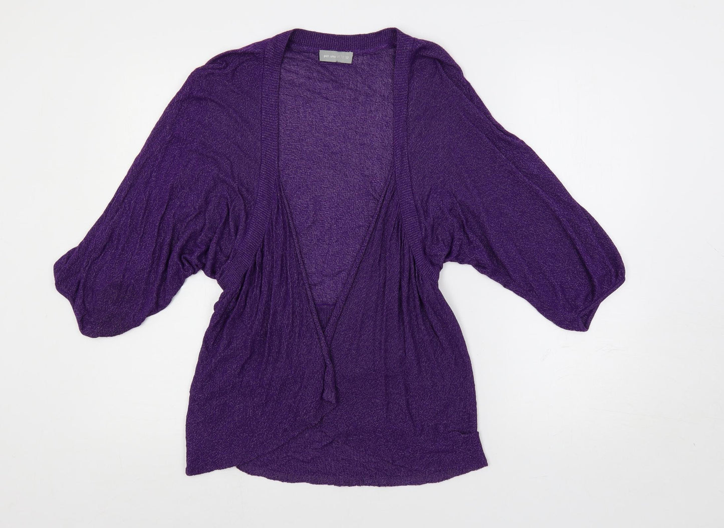 Per Una Womens Purple V-Neck Viscose Cardigan Jumper Size 12 - Open