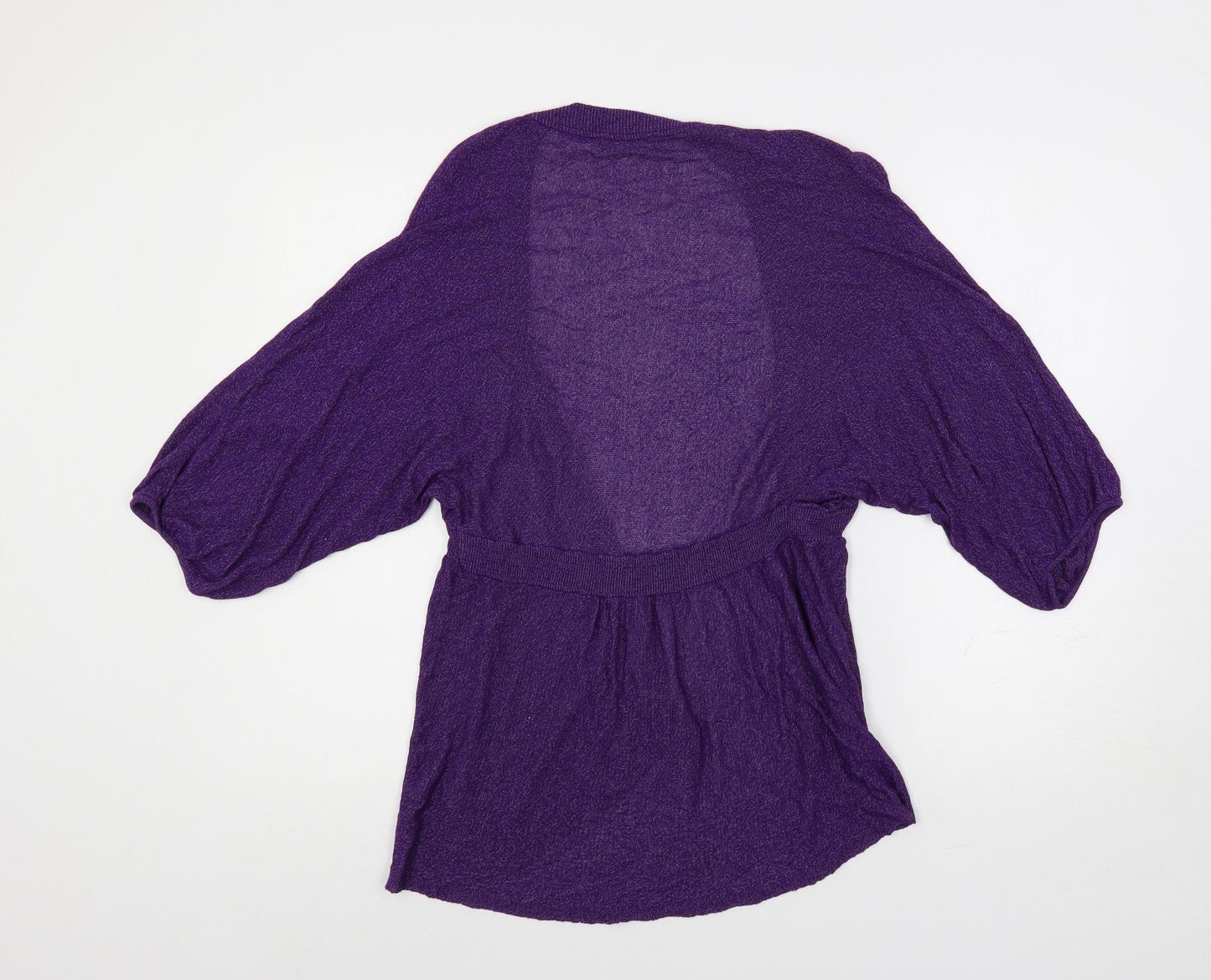 Per Una Womens Purple V-Neck Viscose Cardigan Jumper Size 12 - Open