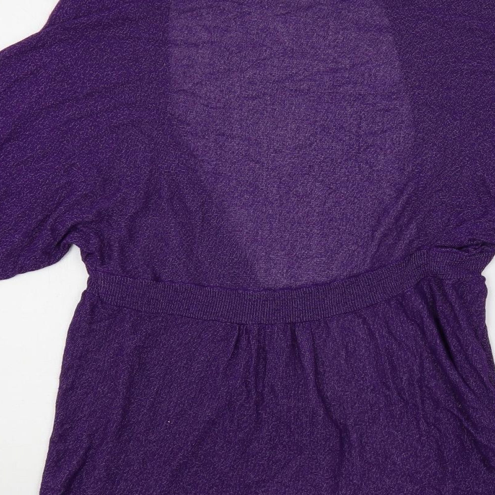 Per Una Womens Purple V-Neck Viscose Cardigan Jumper Size 12 - Open