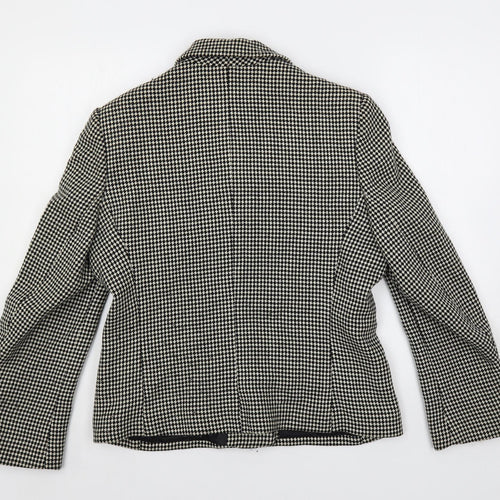 Alexon Womens Black Geometric Jacket Blazer Size 14 Button