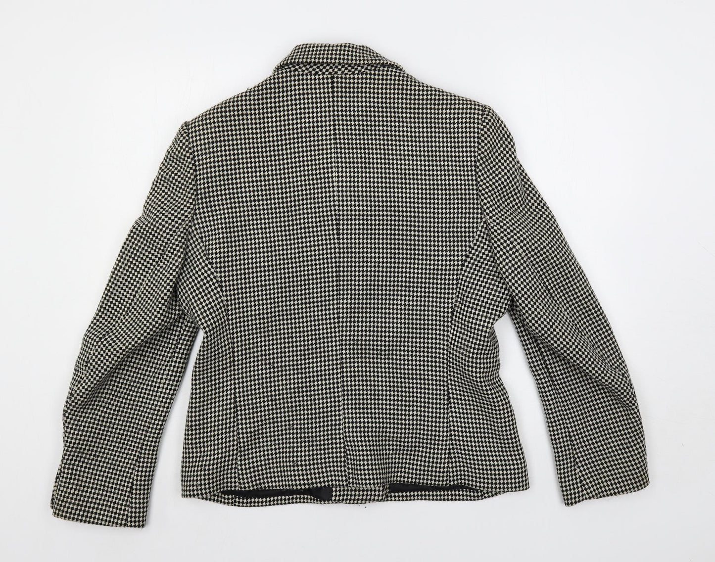 Alexon Womens Black Geometric Jacket Blazer Size 14 Button