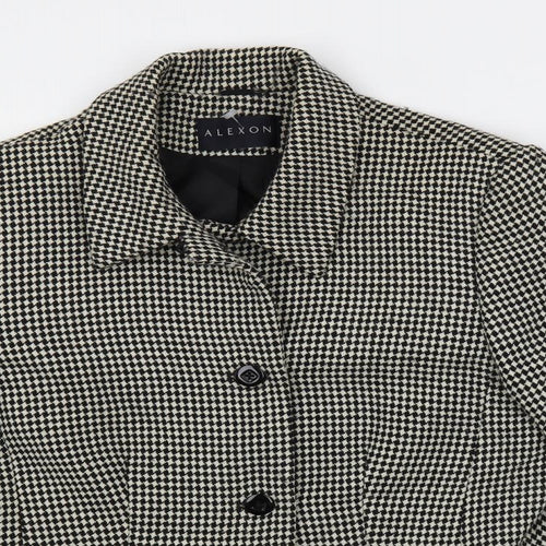 Alexon Womens Black Geometric Jacket Blazer Size 14 Button