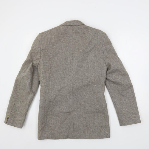 Stefan Mens Beige Geometric Polyester Jacket Blazer Size 36 Regular
