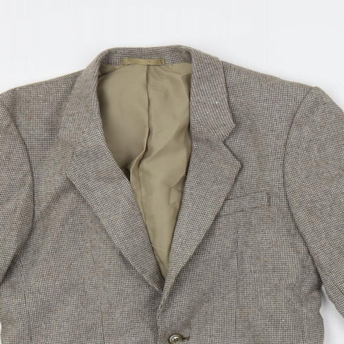 Stefan Mens Beige Geometric Polyester Jacket Blazer Size 36 Regular