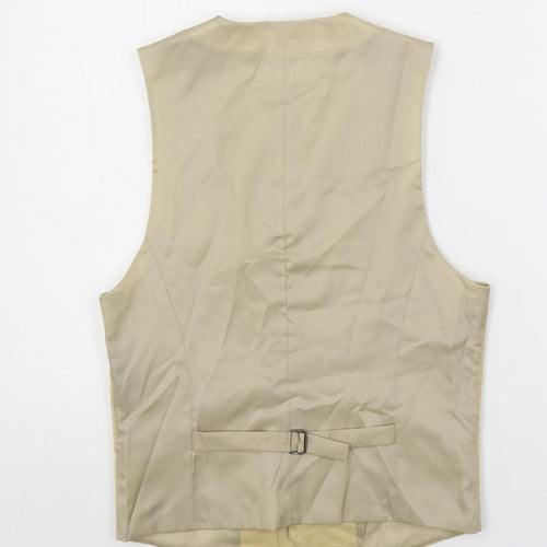 ASOS Mens Beige Cotton Jacket Suit Waistcoat Size 36 Regular