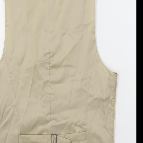 ASOS Mens Beige Cotton Jacket Suit Waistcoat Size 36 Regular