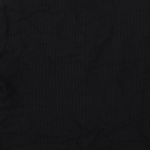 Louben Womens Black Striped Jacket Blazer Size 16 Button