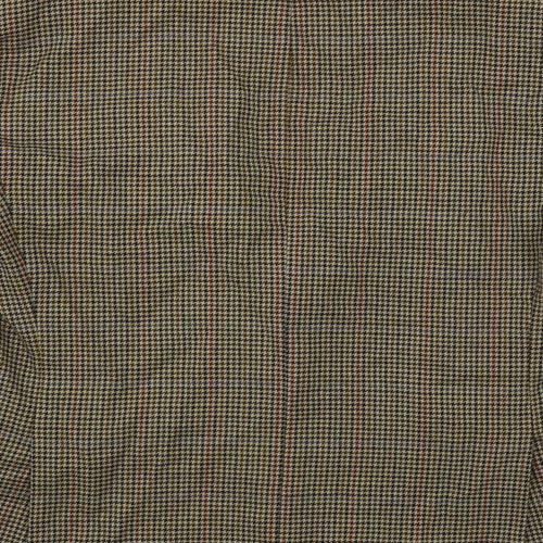 St Michael Mens Brown Geometric Wool Jacket Blazer Size 42 Regular