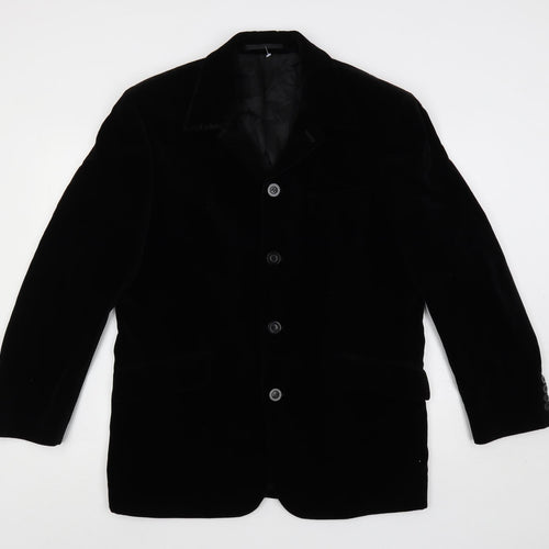 REMUS Mens Black Jacket Blazer Size 40 Button