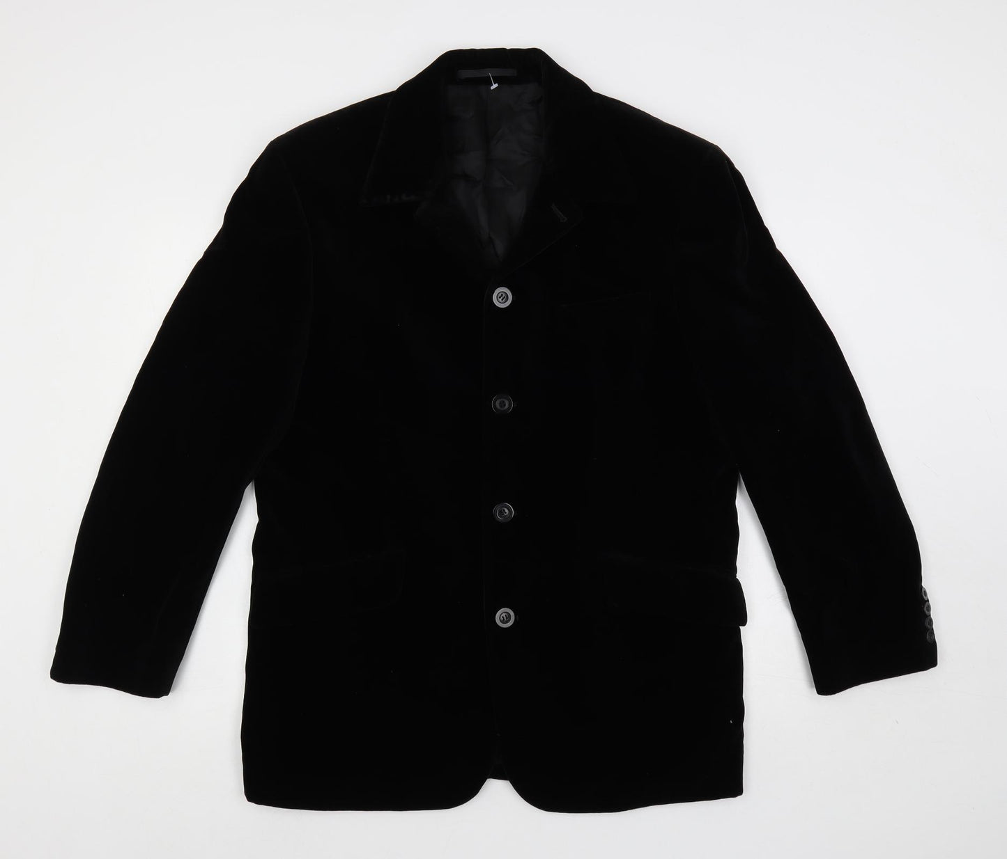 REMUS Mens Black Jacket Blazer Size 40 Button