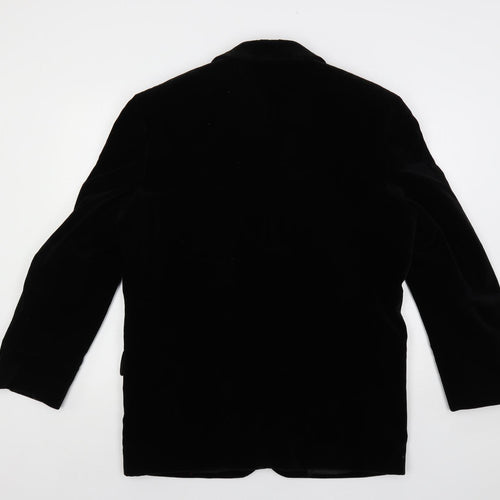 REMUS Mens Black Jacket Blazer Size 40 Button