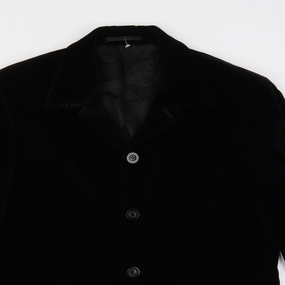 REMUS Mens Black Jacket Blazer Size 40 Button
