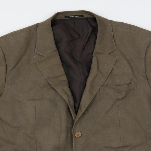Debenhams Mens Brown Linen Jacket Suit Jacket Size 48 Regular