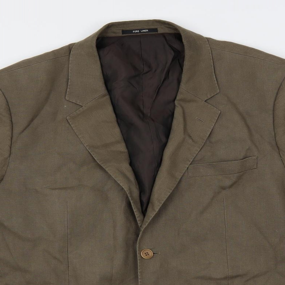 Debenhams Mens Brown Linen Jacket Suit Jacket Size 48 Regular