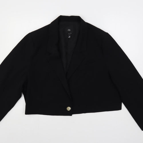 River Island Womens Black Jacket Blazer Size 22 Button