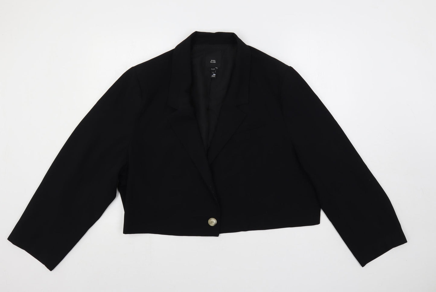River Island Womens Black Jacket Blazer Size 22 Button