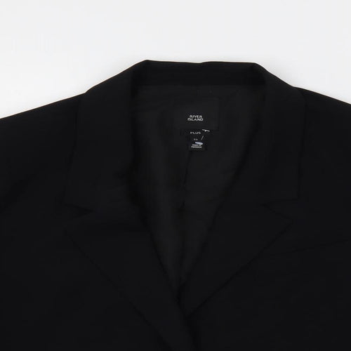 River Island Womens Black Jacket Blazer Size 22 Button