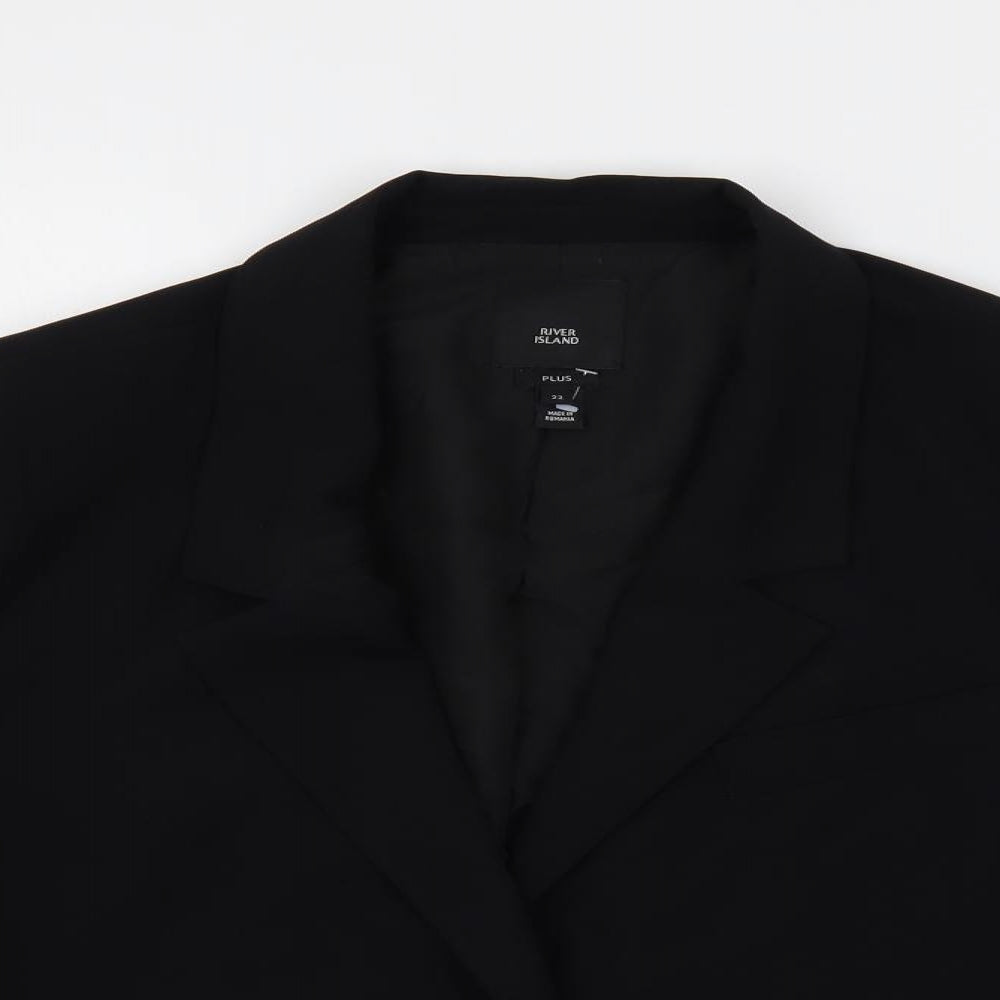 River Island Womens Black Jacket Blazer Size 22 Button