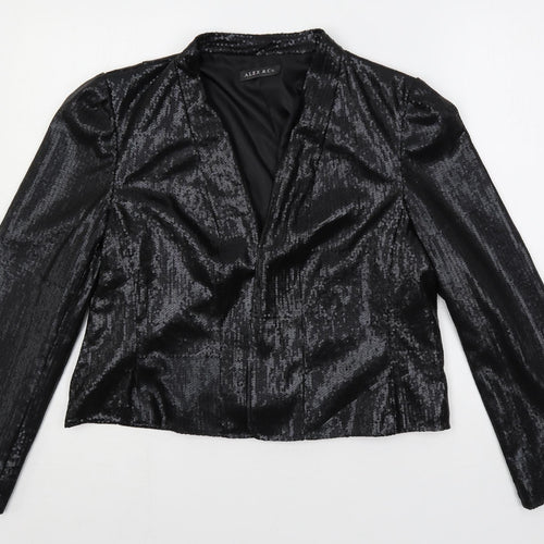 Alex & Co. Womens Black Jacket Blazer Size 18 - Open Sequin