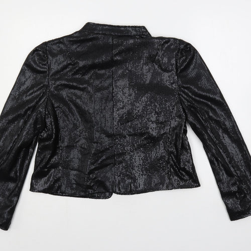 Alex & Co. Womens Black Jacket Blazer Size 18 - Open Sequin