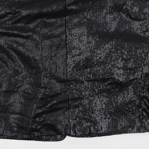 Alex & Co. Womens Black Jacket Blazer Size 18 - Open Sequin