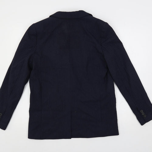 Marks and Spencer Womens Blue Striped Jacket Blazer Size 10 Button