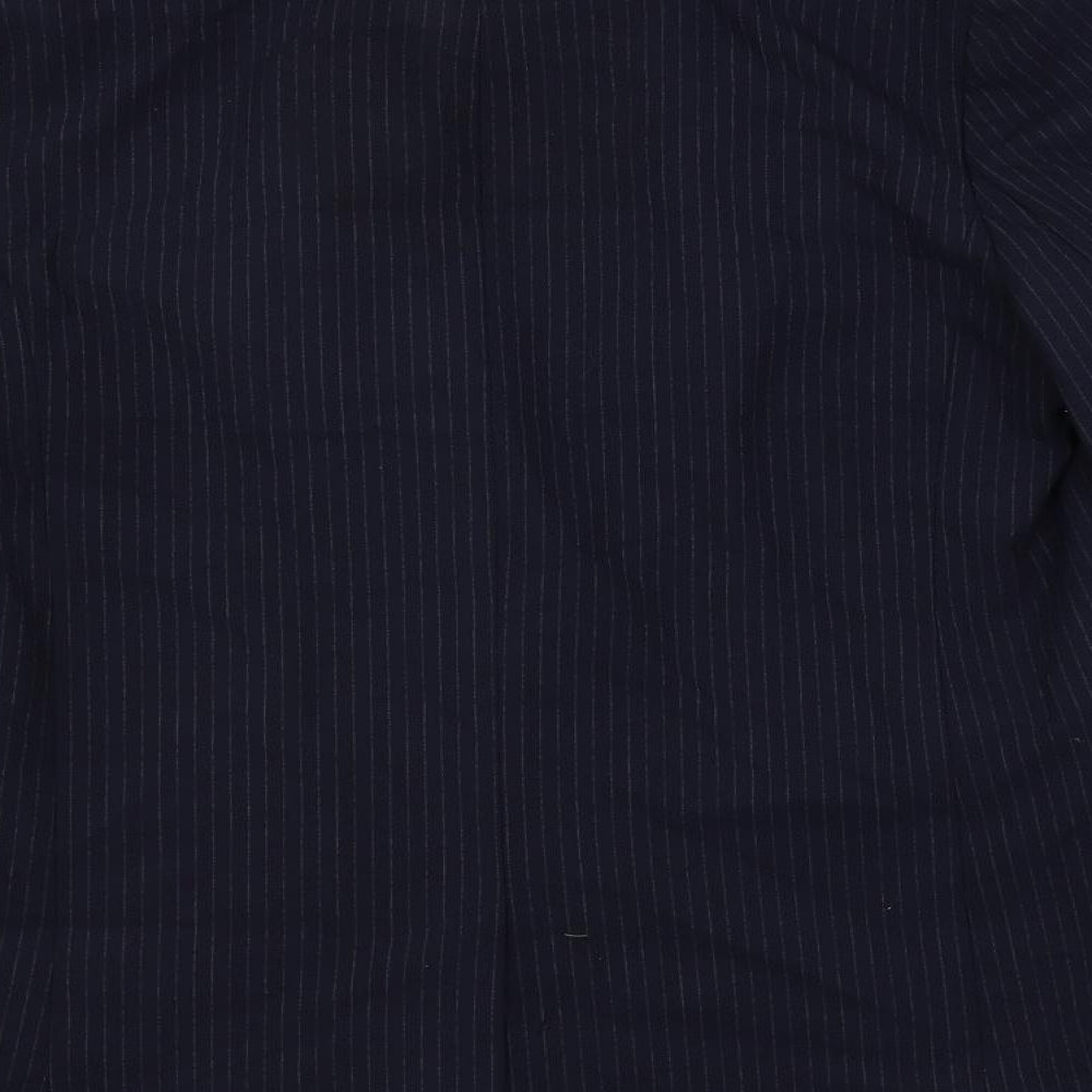 Marks and Spencer Womens Blue Striped Jacket Blazer Size 10 Button