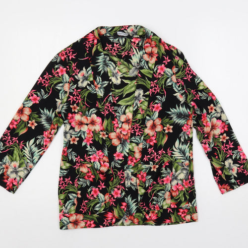 New Look Womens Multicoloured Floral Polyester Kimono Blouse Size 10 V-Neck - Open