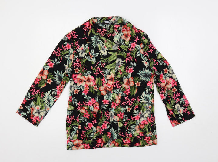 New Look Womens Multicoloured Floral Polyester Kimono Blouse Size 10 V-Neck - Open