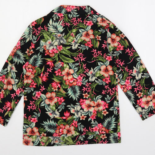 New Look Womens Multicoloured Floral Polyester Kimono Blouse Size 10 V-Neck - Open