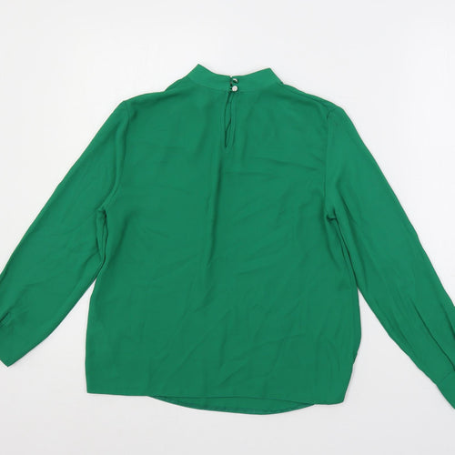 Dorothy Perkins Womens Green Polyester Basic Blouse Size 4 Mock Neck - Neckline Detail