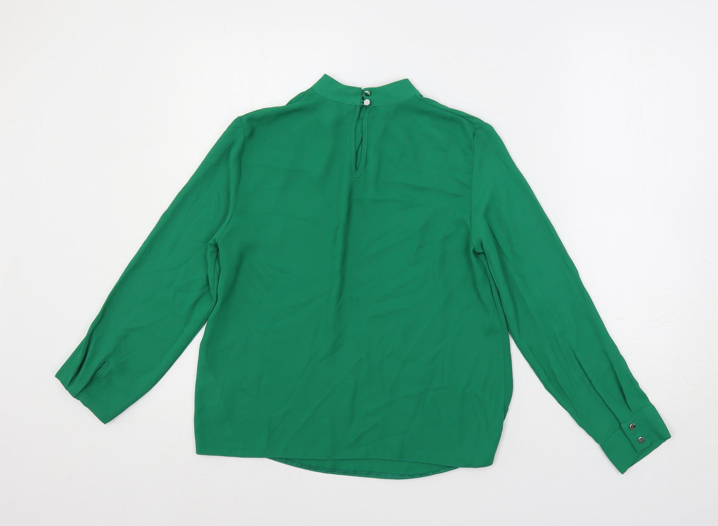 Dorothy Perkins Womens Green Polyester Basic Blouse Size 4 Mock Neck - Neckline Detail