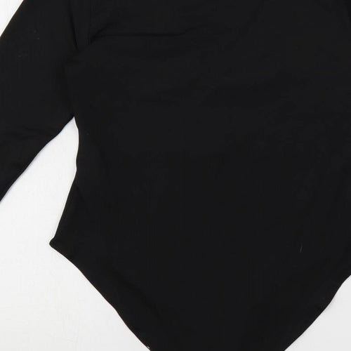 H&M Womens Black Polyester Bodysuit One-Piece Size S Snap