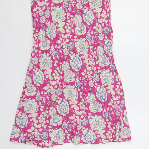EAST Womens Pink Floral Cotton Maxi Skirt Size 12 - Elastic Waist