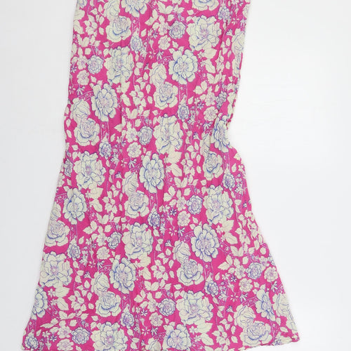 EAST Womens Pink Floral Cotton Maxi Skirt Size 12 - Elastic Waist